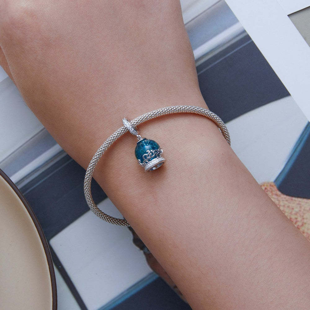 crystal ball blue charm 925 sterling silver xs2139