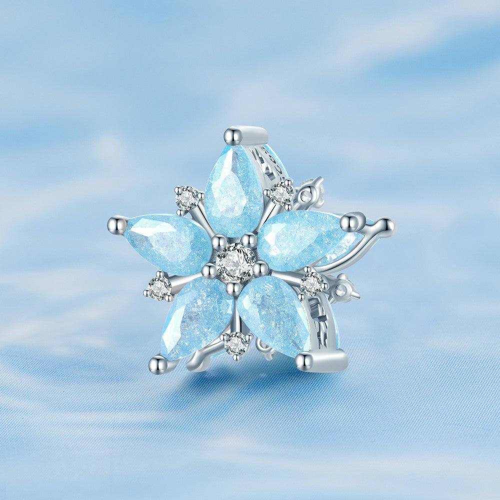 snowflake blue charm 925 sterling silver xs2148