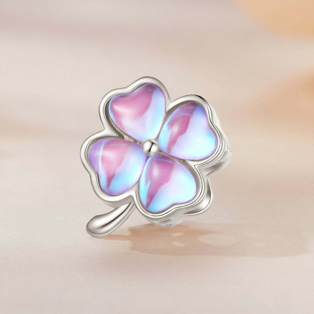 four leaf clover purple charm 925 sterling silver xs2151