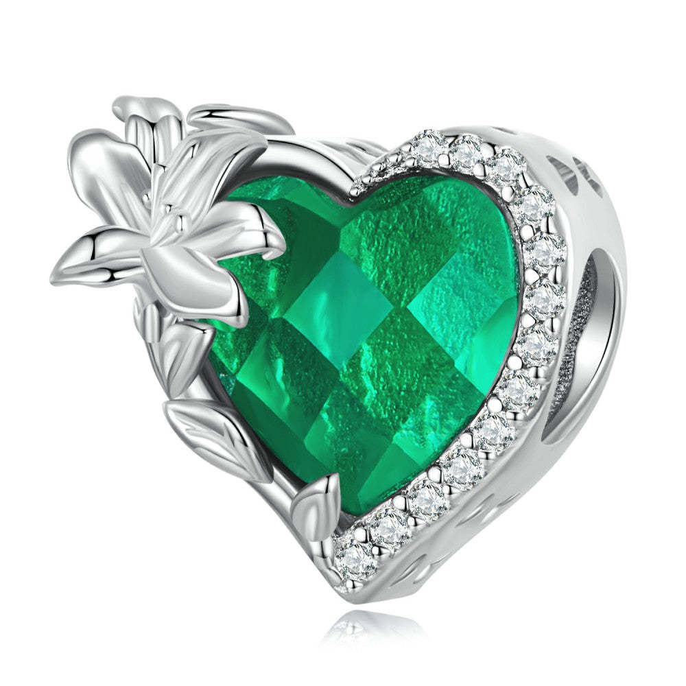 may birthstone green charm 925 sterling silver xs2163