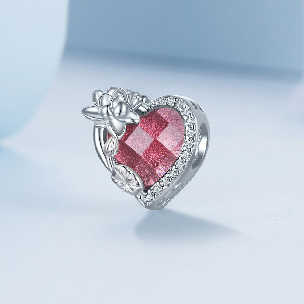 july birthstone deep pink charm 925 sterling silver xs2165