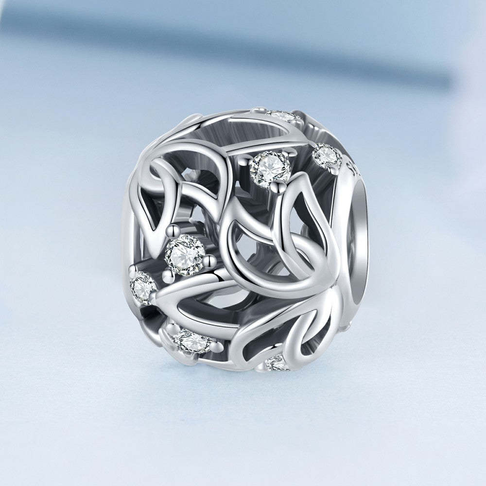 lotus white zircon charm 925 sterling silver xs2169