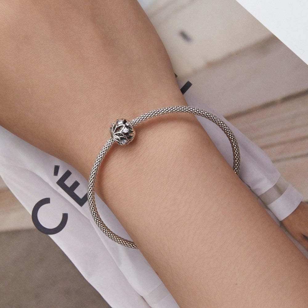 lotus white zircon charm 925 sterling silver xs2169