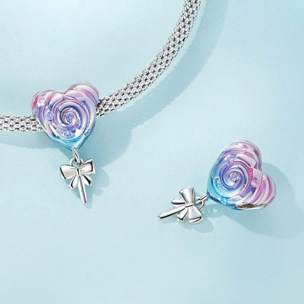 rainbow lollipop blue purple gradient charm 925 sterling silver xs2171