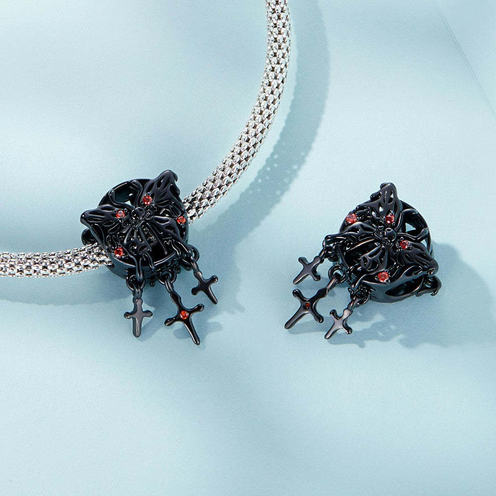 butterfly dream catcher red zircon charm 925 sterling silver xs2174