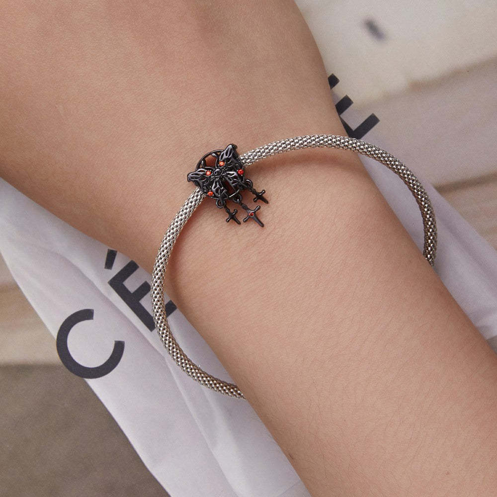 butterfly dream catcher red zircon charm 925 sterling silver xs2174