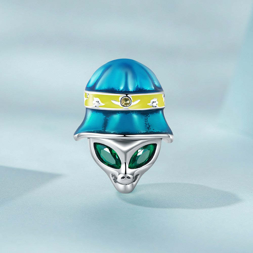 weird alien green zircon charm 925 sterling silver xs2177