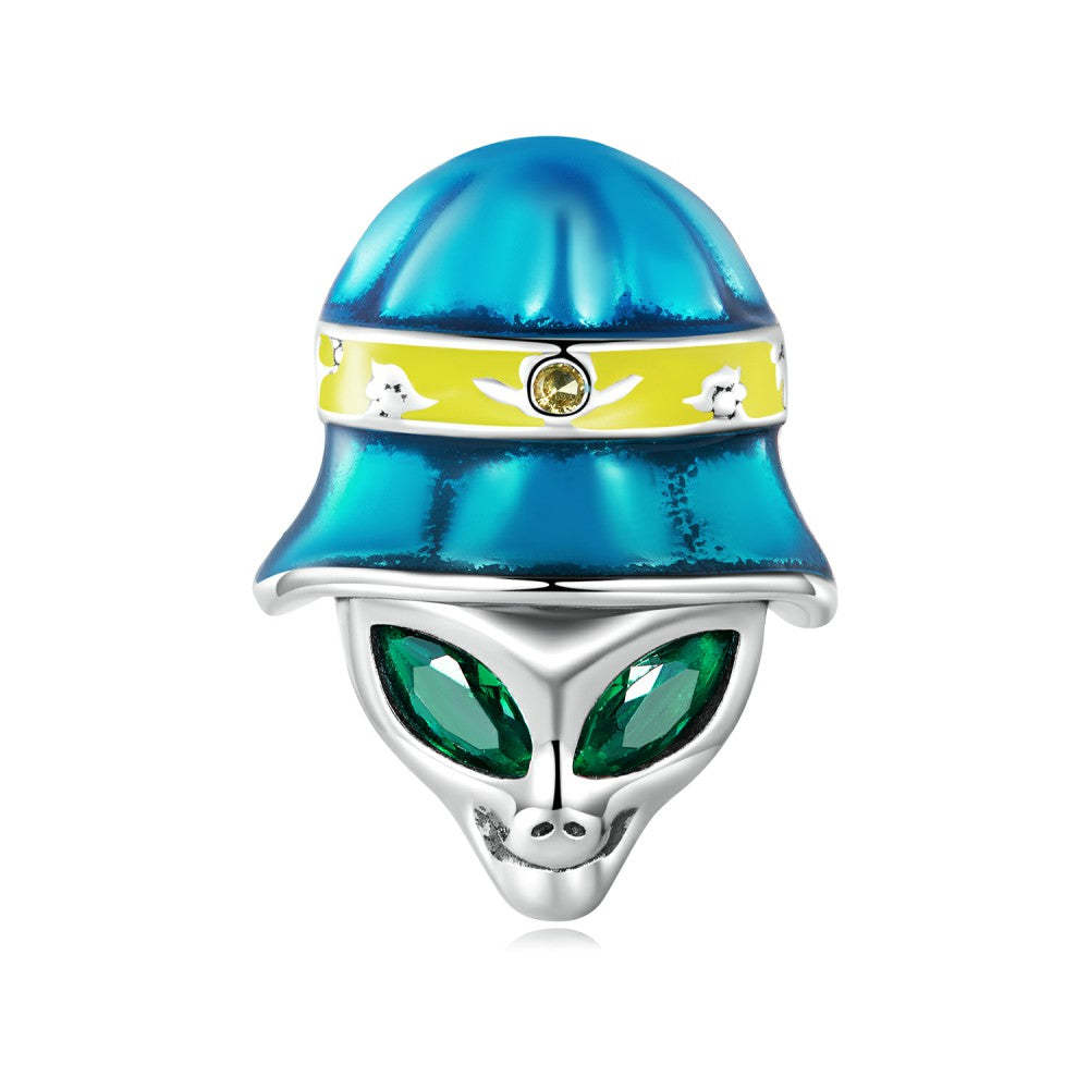 weird alien green zircon charm 925 sterling silver xs2177