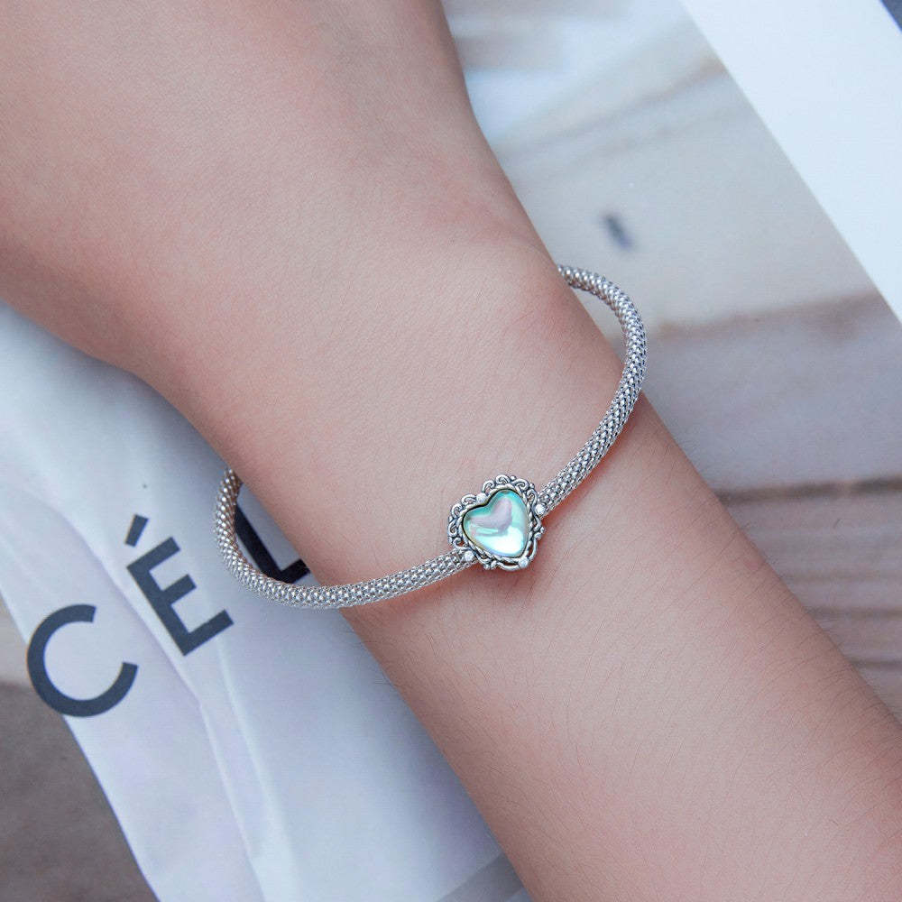 wizard of oz heart shape green charm 925 sterling silver xs2180