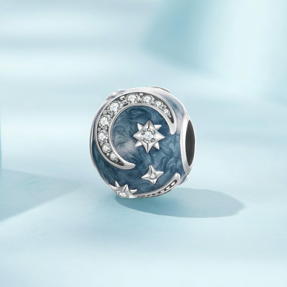 starry sky galaxy smoke blue charm 925 sterling silver xs2191