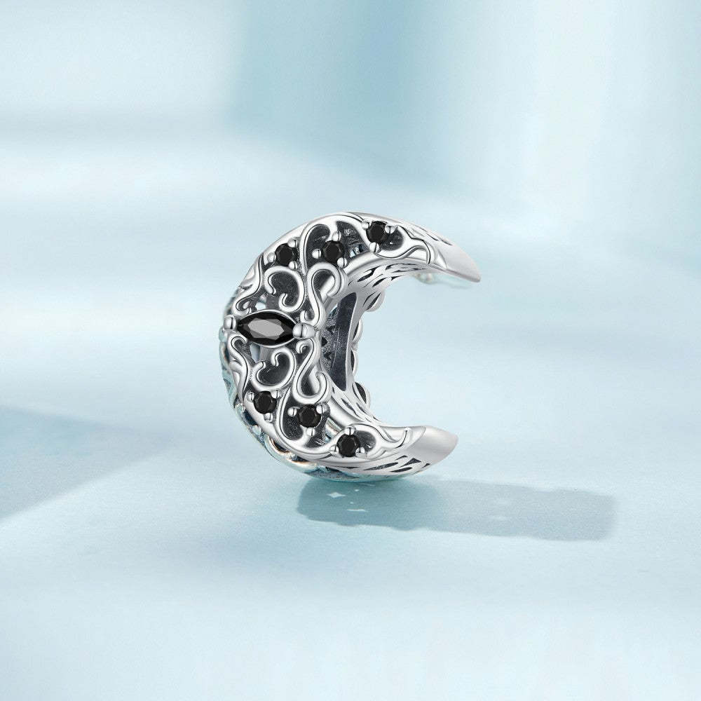dark night moon charm 925 sterling silver xs2192