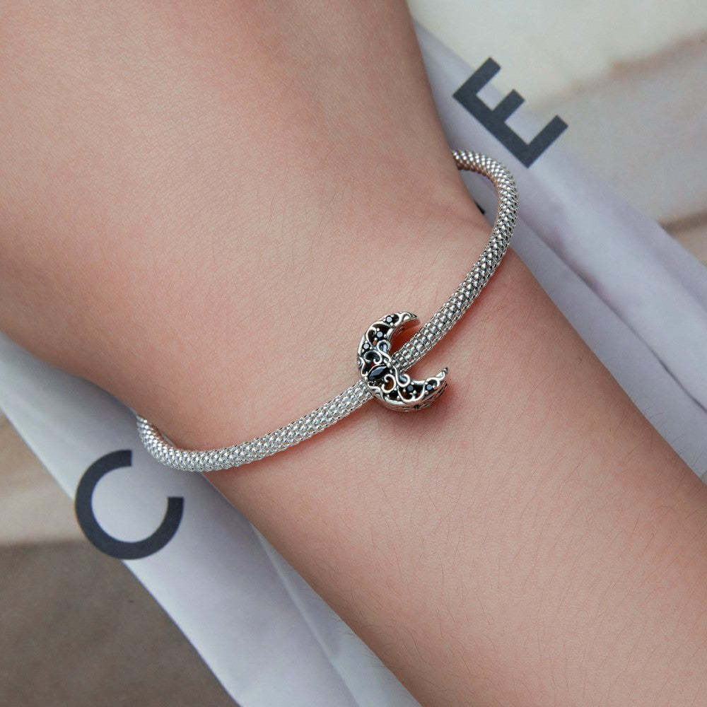 dark night moon charm 925 sterling silver xs2192