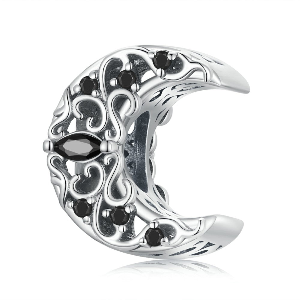 dark night moon charm 925 sterling silver xs2192