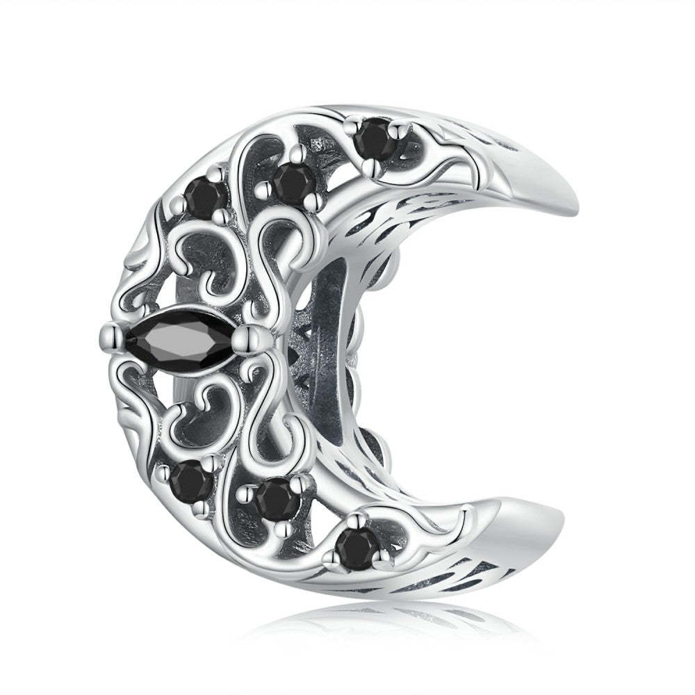 dark night moon charm 925 sterling silver xs2192