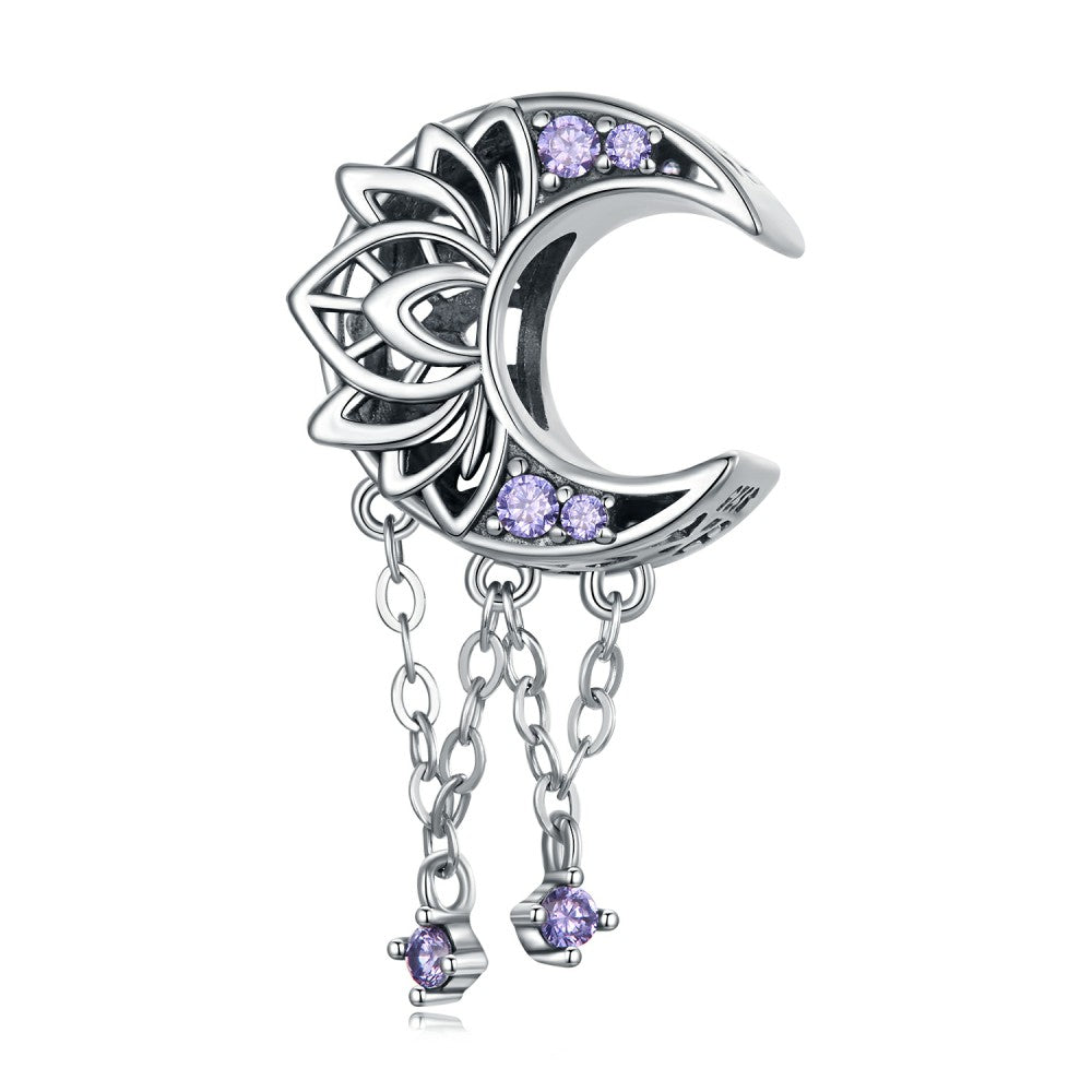 moon tassel purple decor charm 925 sterling silver xs2193