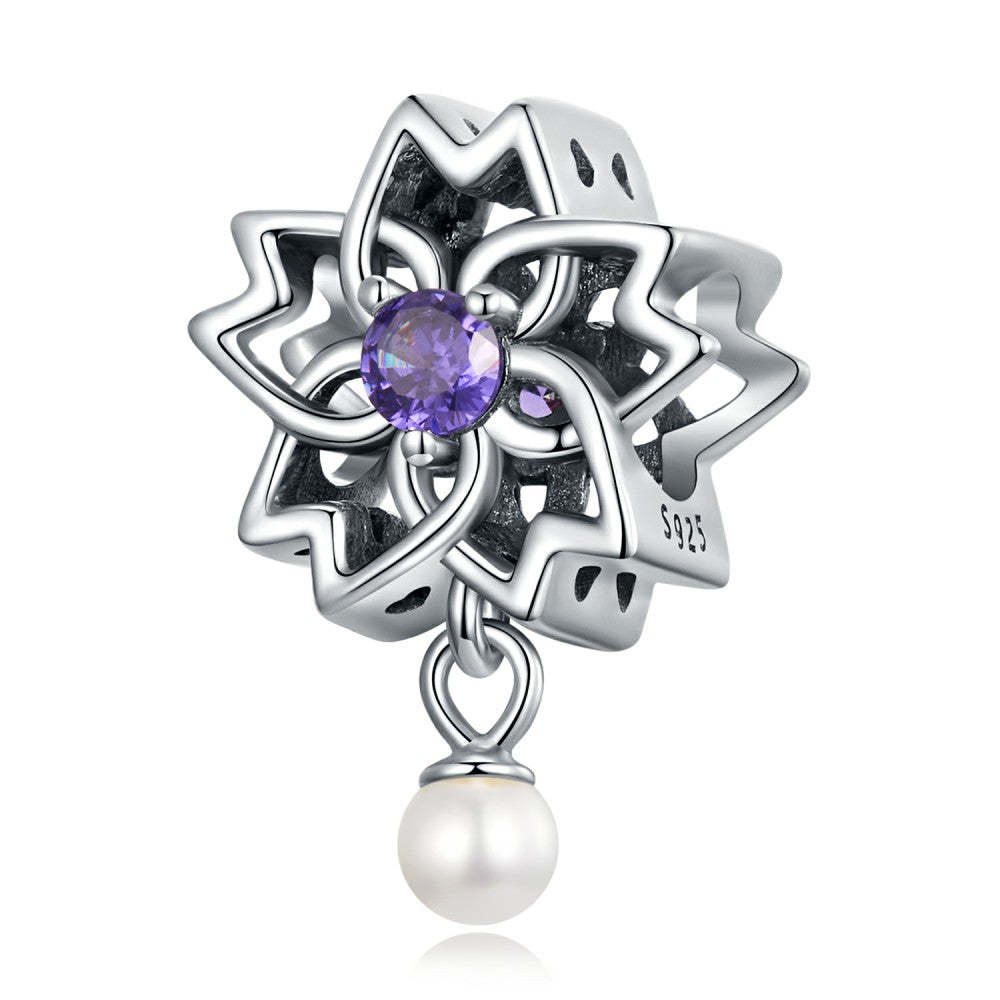 pearl streamer purple zircon charm 925 sterling silver xs2194