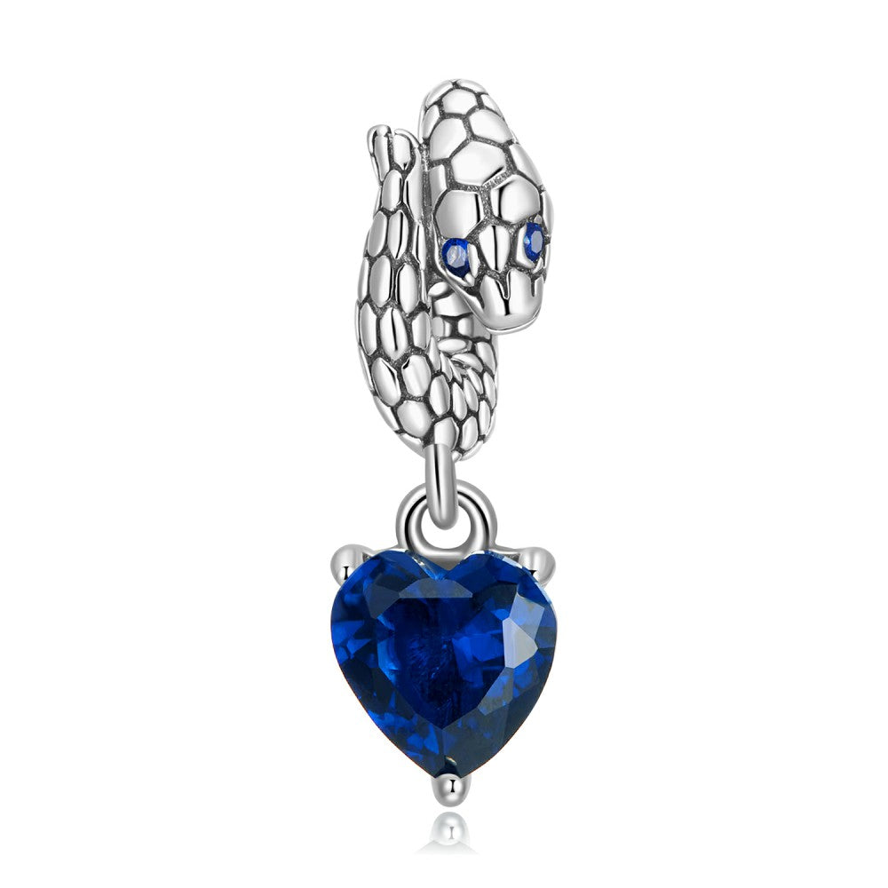 guardian snake blue pendant charm 925 sterling silver xs2202