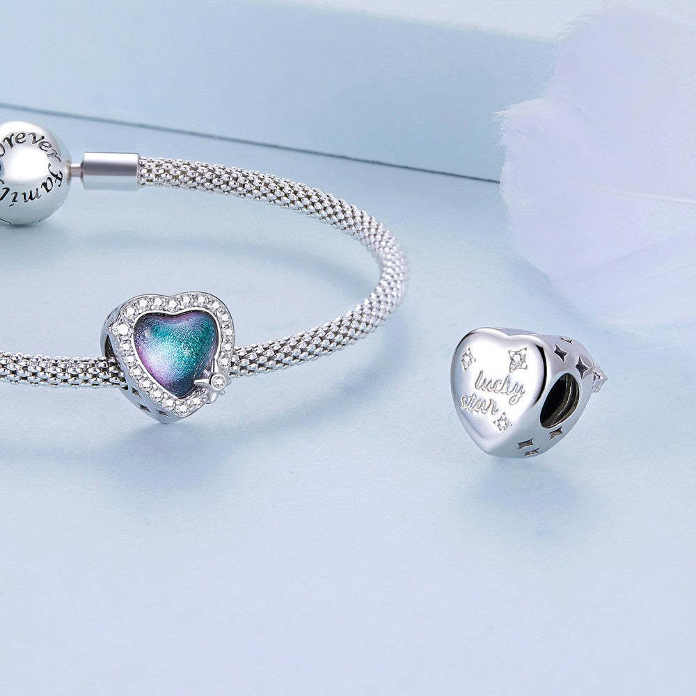 lucky heart colorful charm 925 sterling silver xs2205