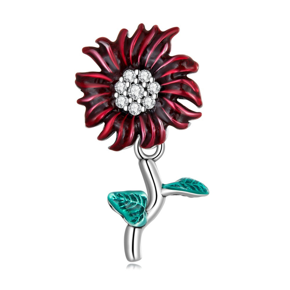 red daisy charm 925 sterling silver mothers day gifts xs2208