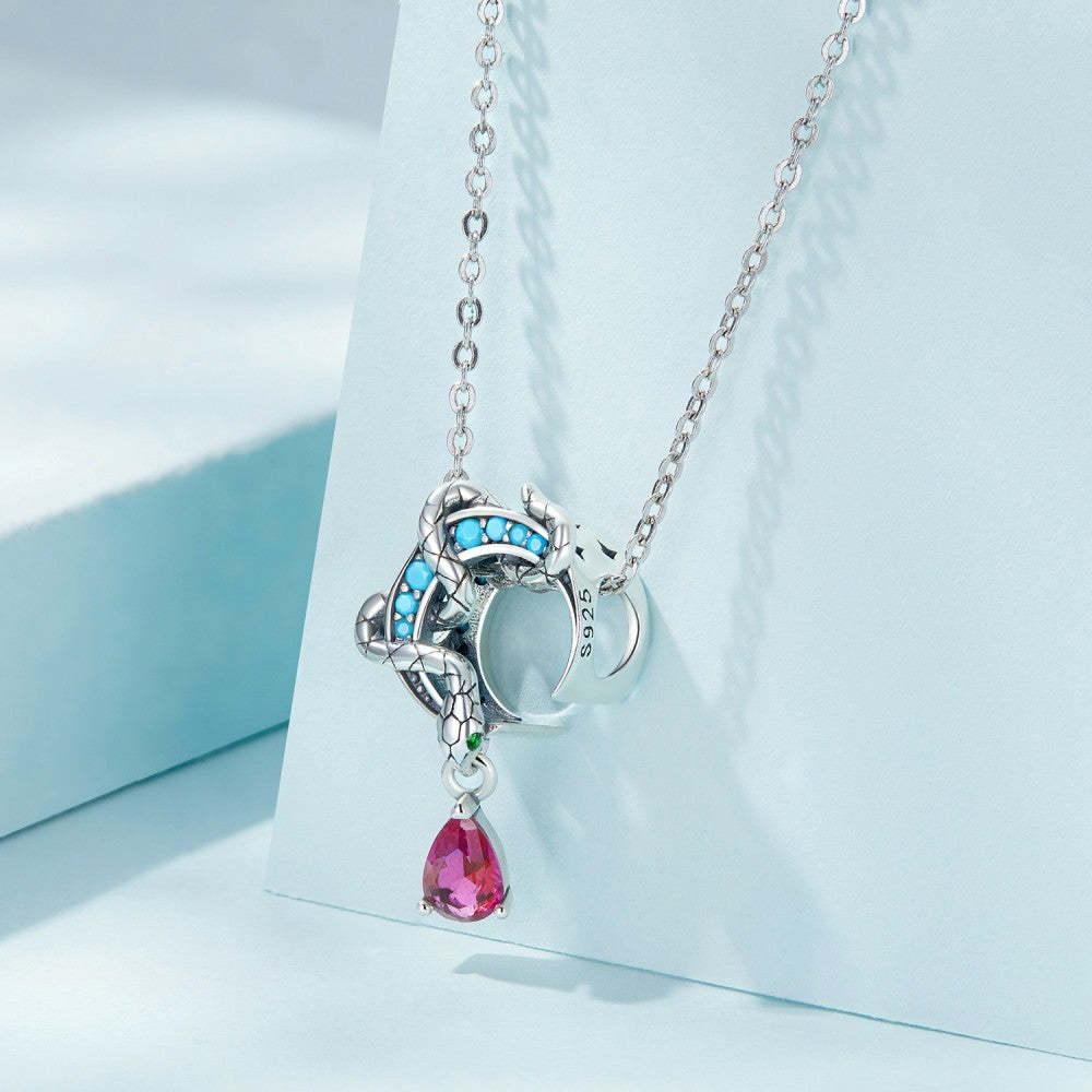 snake pink diamond charm 925 sterling silver xs2211