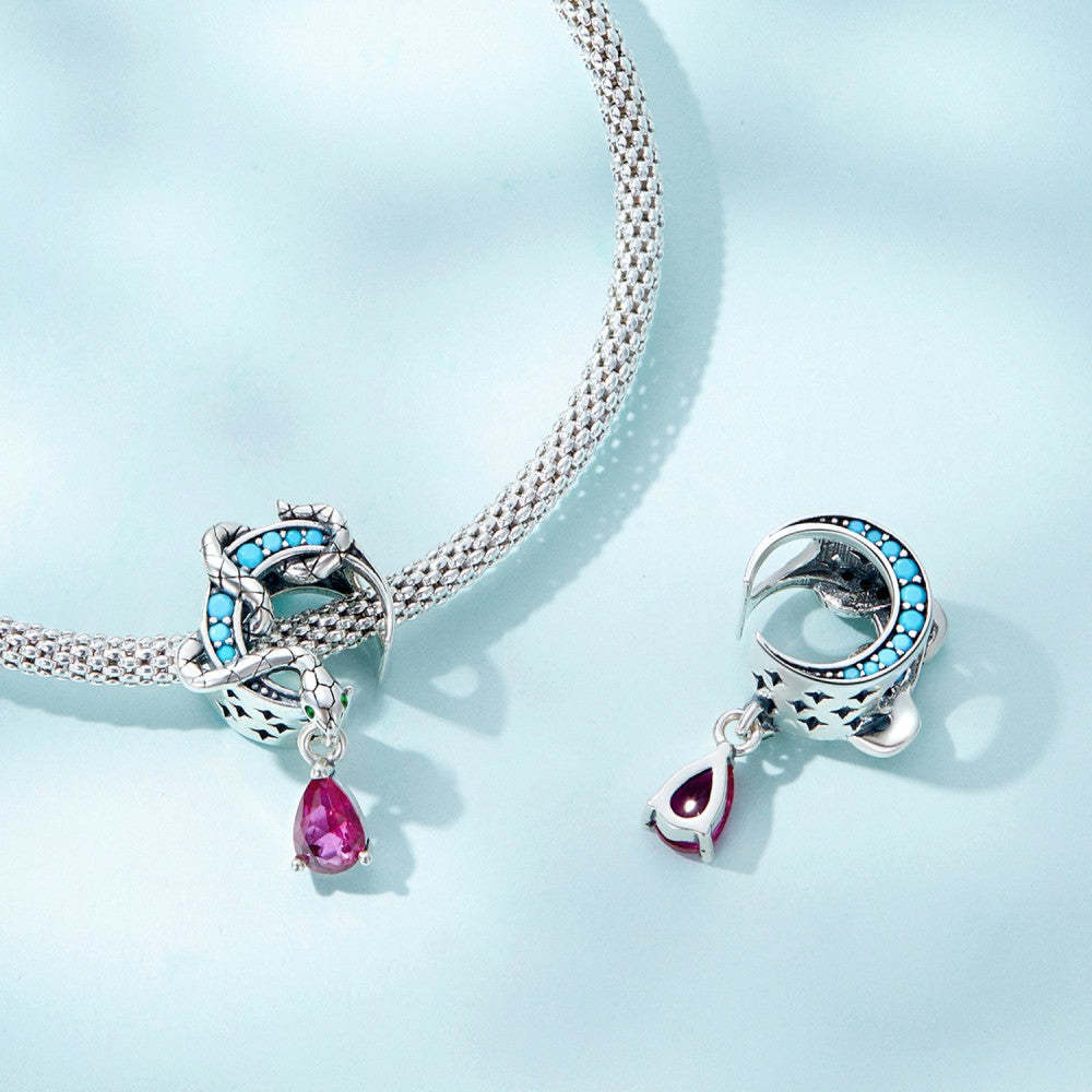 snake pink diamond charm 925 sterling silver xs2211