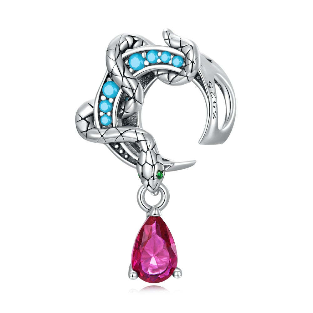 snake pink diamond charm 925 sterling silver xs2211