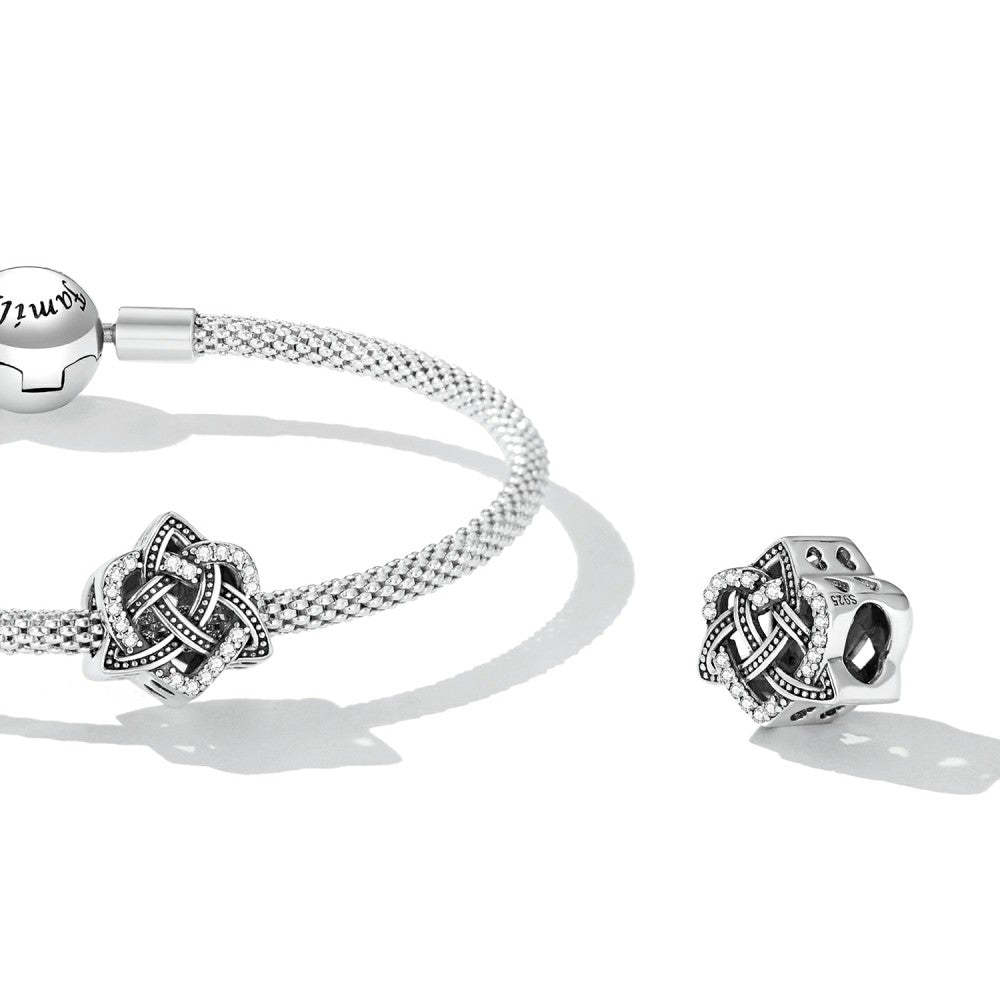 celtic knot love heart charm 925 sterling silver xs2221