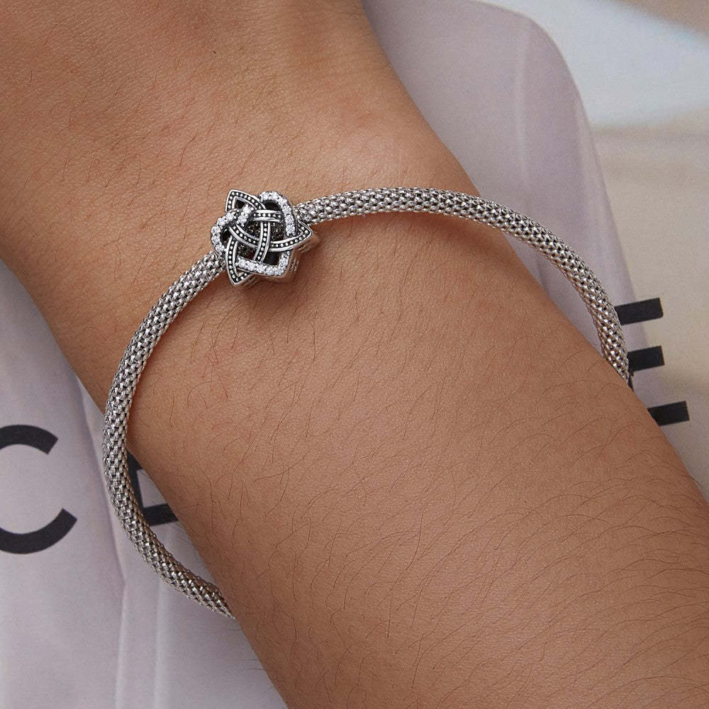 celtic knot love heart charm 925 sterling silver xs2221