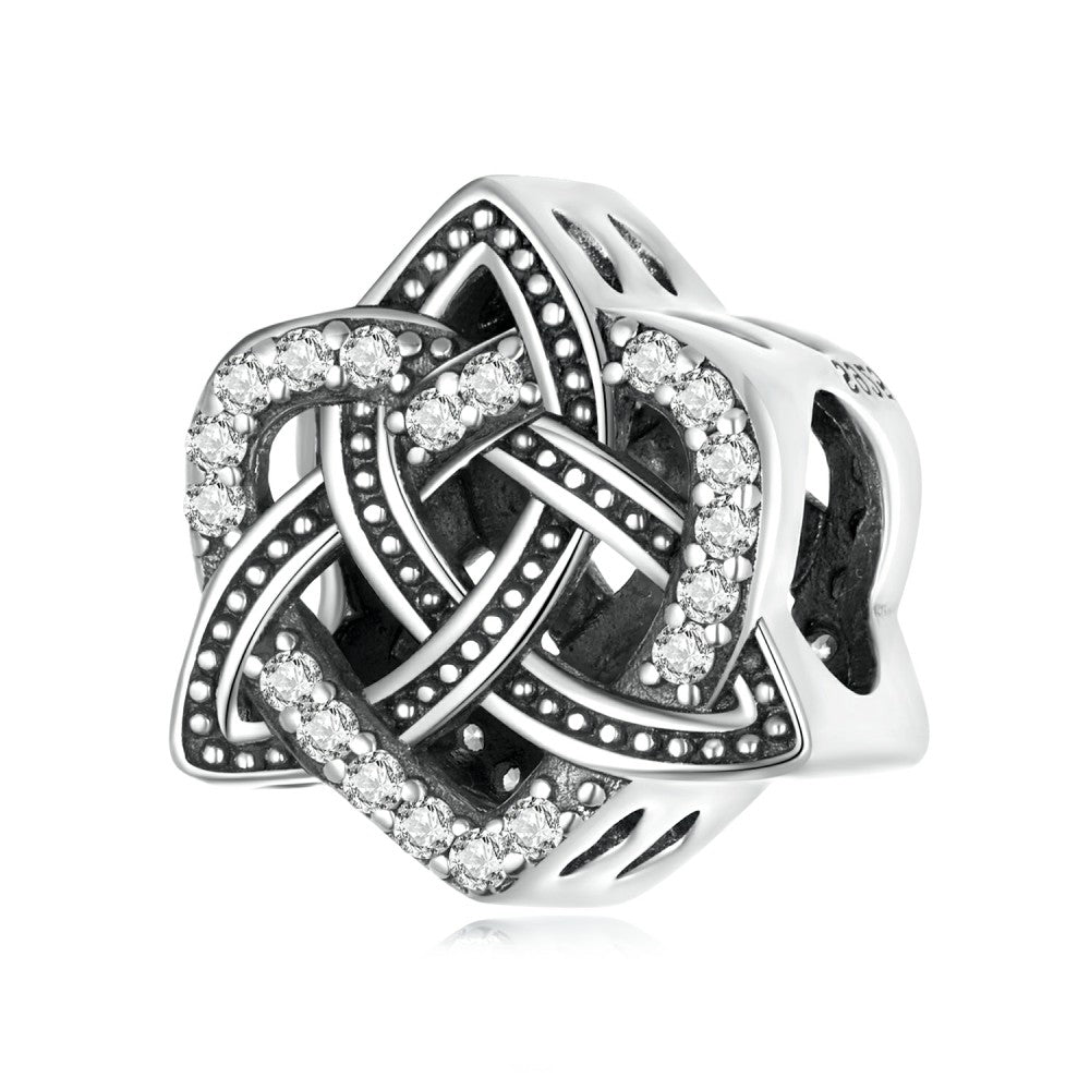 celtic knot love heart charm 925 sterling silver xs2221