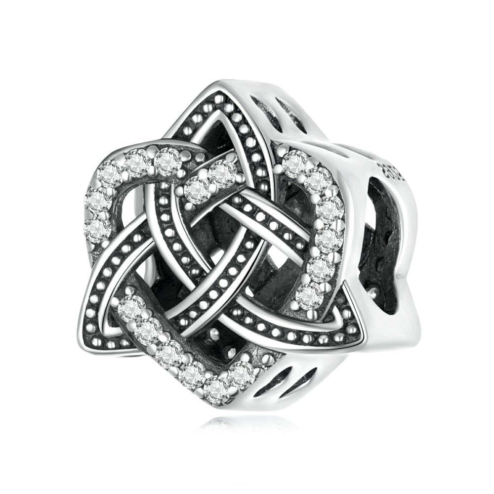 celtic knot love heart charm 925 sterling silver xs2221