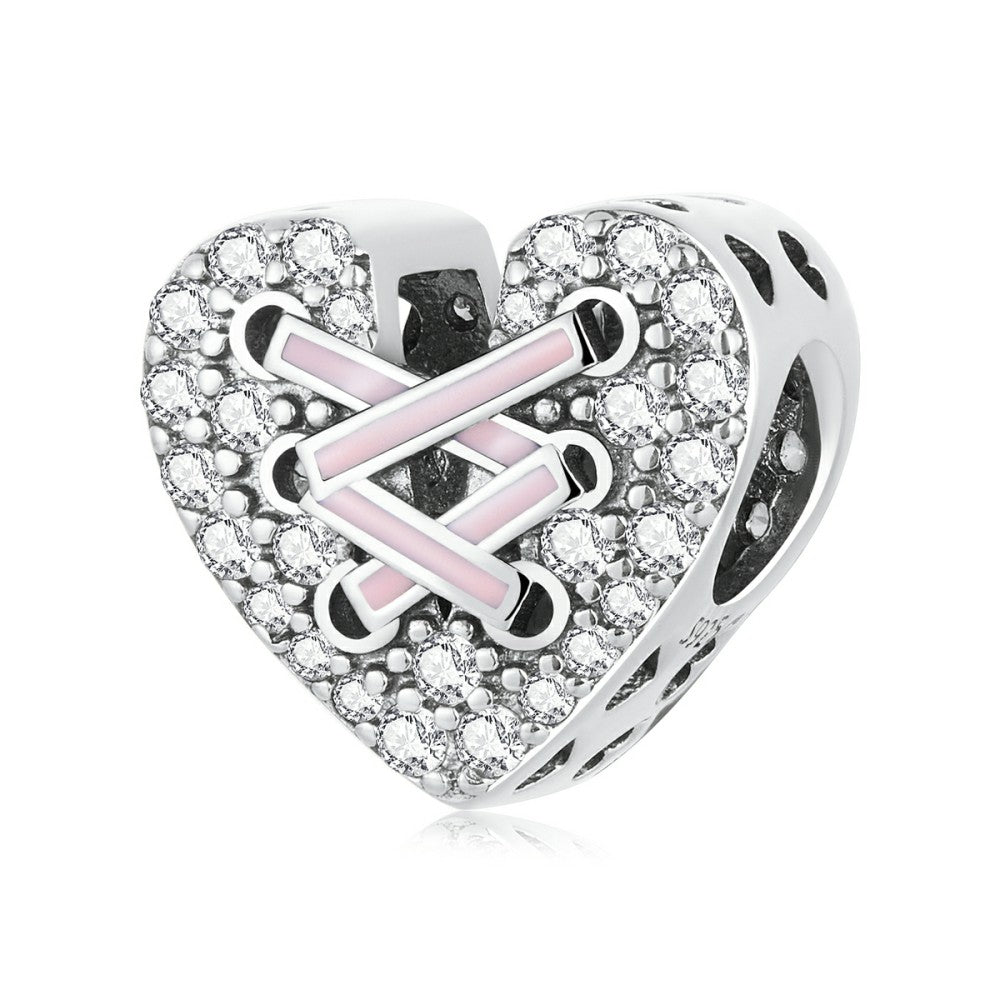 strap heart charm 925 sterling silver happy valentines day xs2244