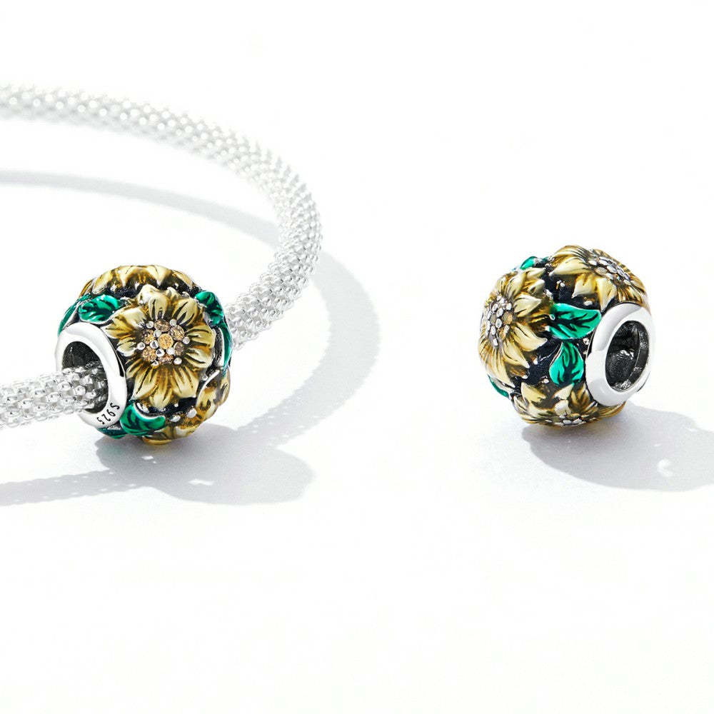 sunflower charm 925 sterling silver xs2246