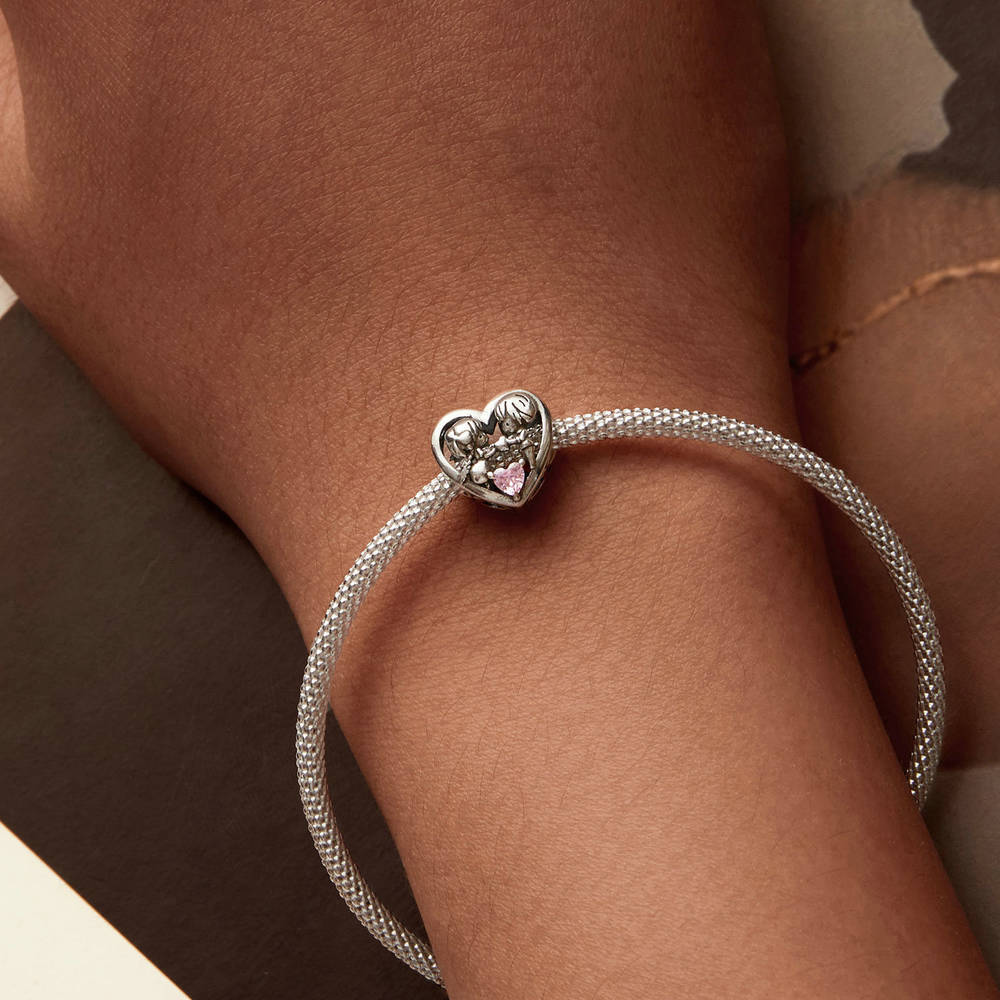 Little Boy and Girl Diamond Hearts Charm Silver Christmas Gifts - soufeelmy