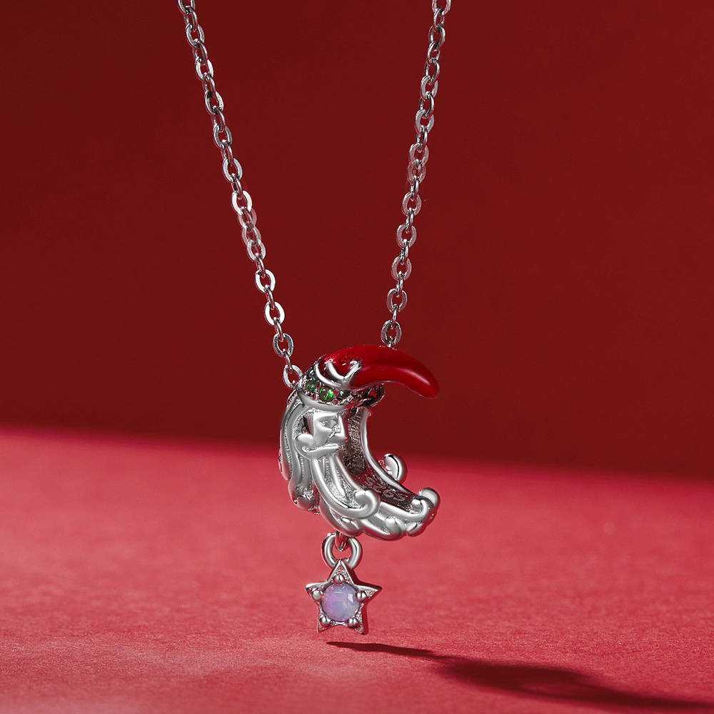Moonlight Santa Claus Charm Silver Christmas Gifts - soufeelmy