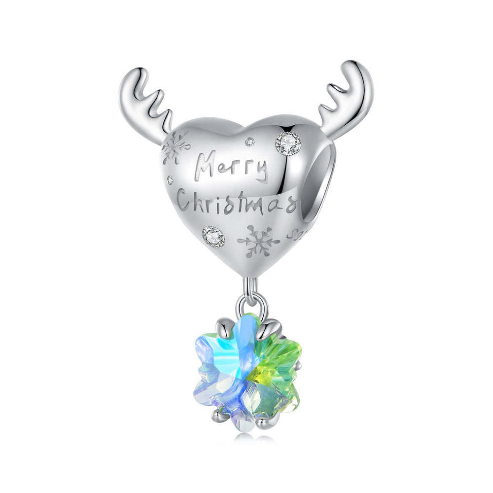 Elk Snowflake Charm Silver Christmas Gifts - soufeelmy