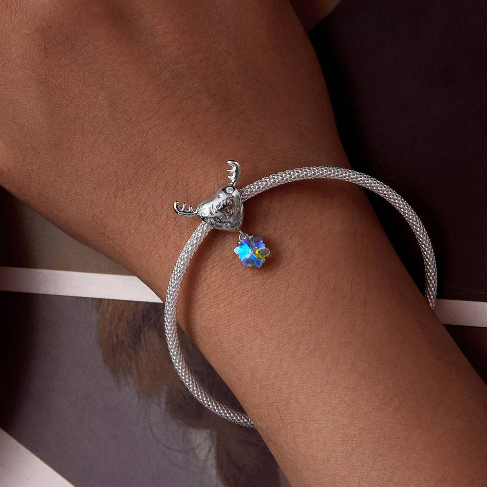 Elk Snowflake Charm Silver Christmas Gifts - soufeelmy