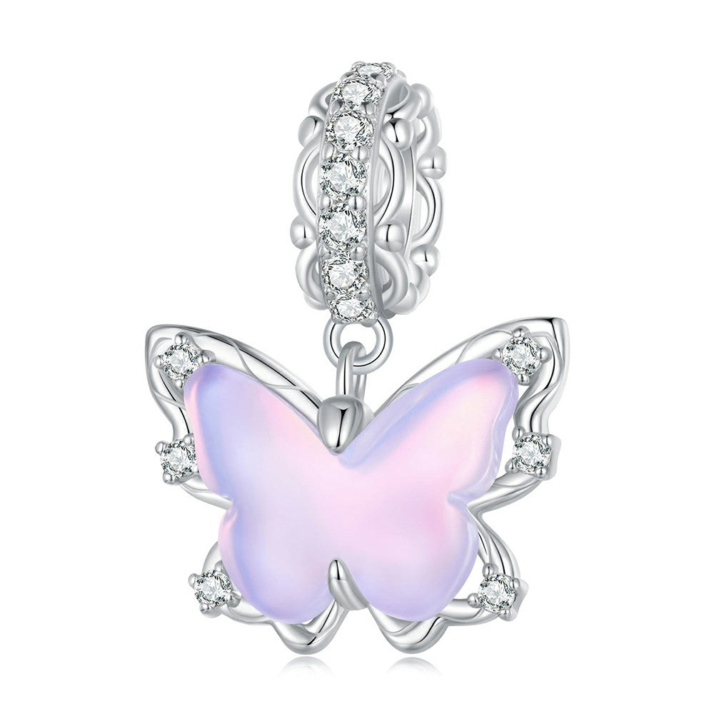 lace butterfly dangle charm 925 sterling silver yb2252