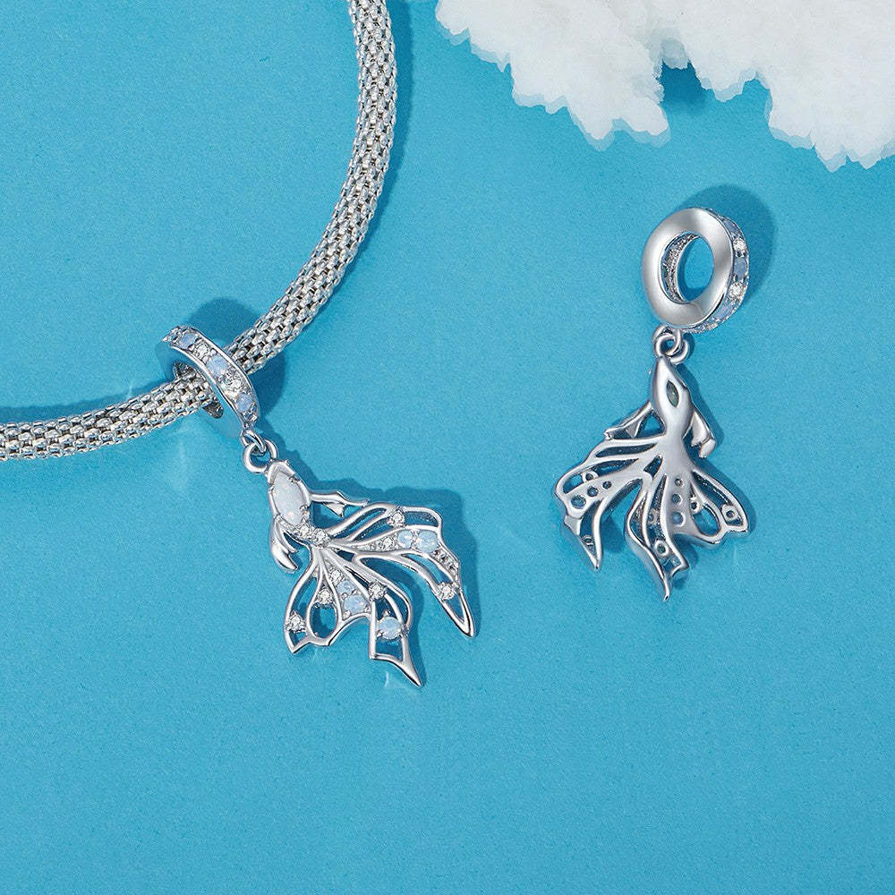 betta fish dangle charm 925 sterling silver yb2255