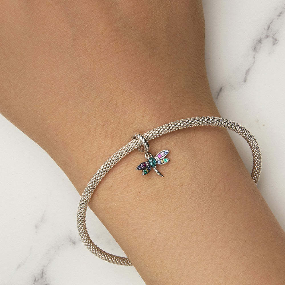 dragonfly dangle charm 925 sterling silver yb2278