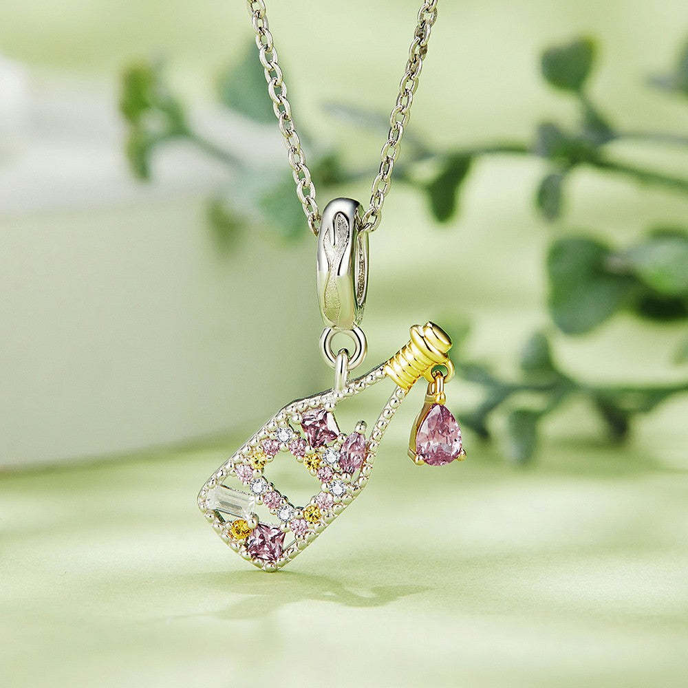 champagne dangle charm 925 sterling silver yb2279