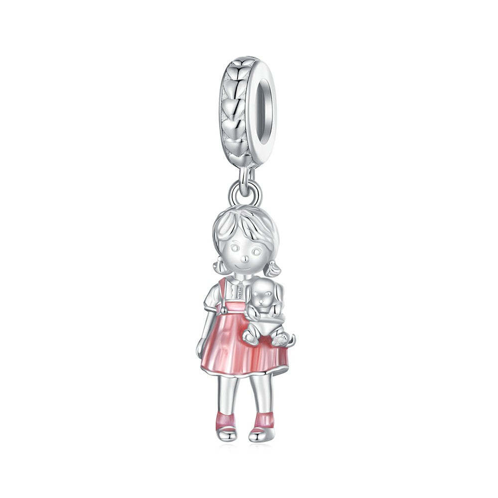 little girl dangle charm 925 sterling silver yb2289