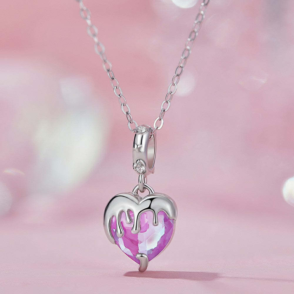 melt girls hearts dangle charm 925 sterling silver yb2292