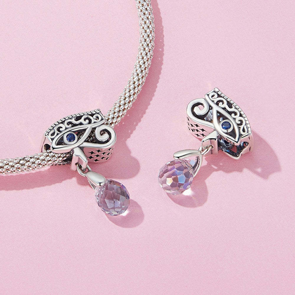 devil eye with water drop dangle charm 925 sterling silver yb2296