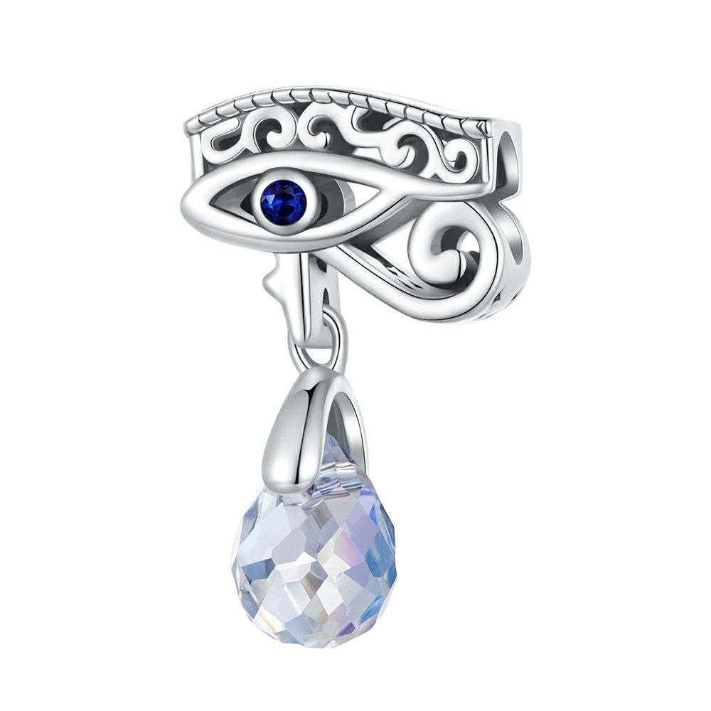 devil eye with water drop dangle charm 925 sterling silver yb2296