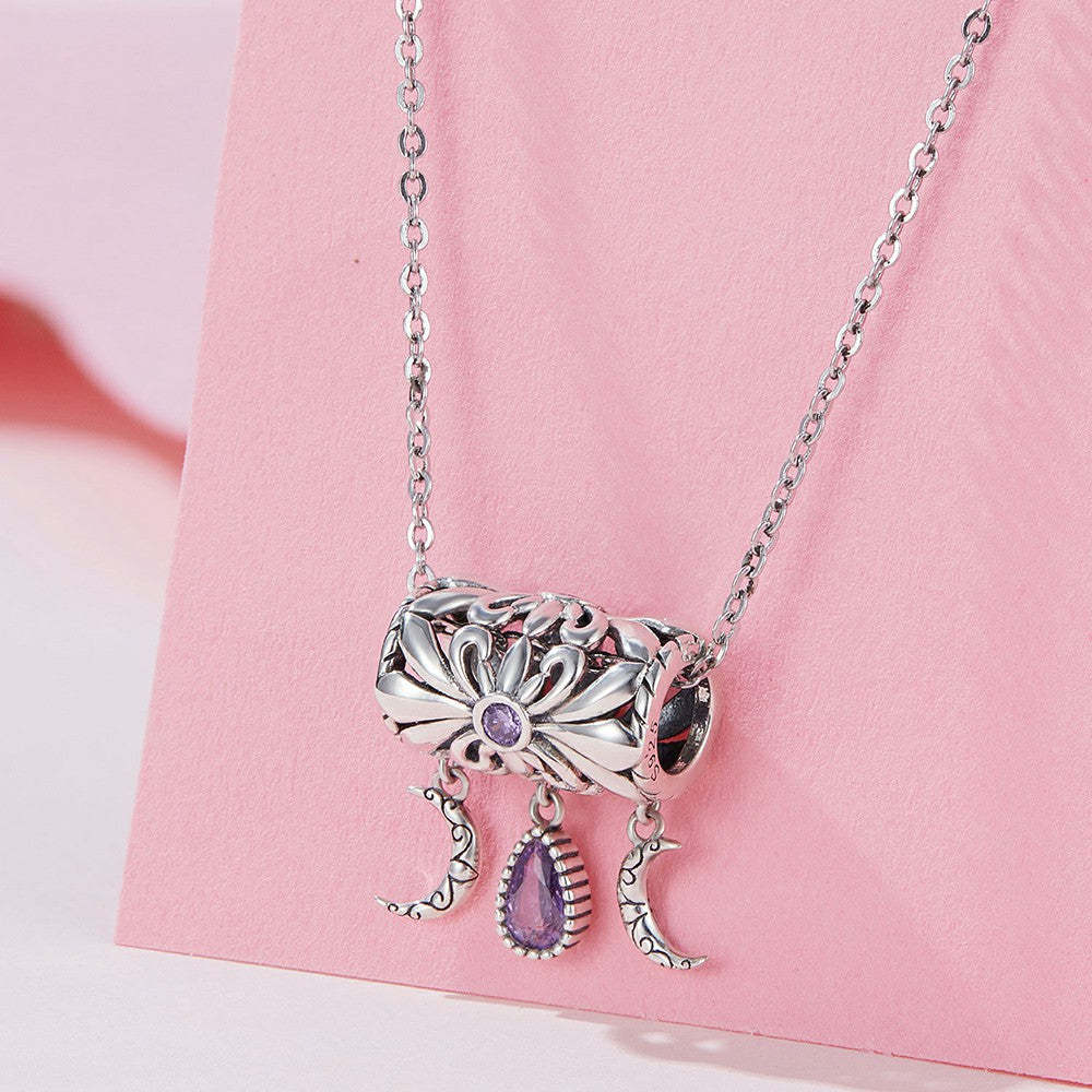 vintage iris dangle charm 925 sterling silver yb2297