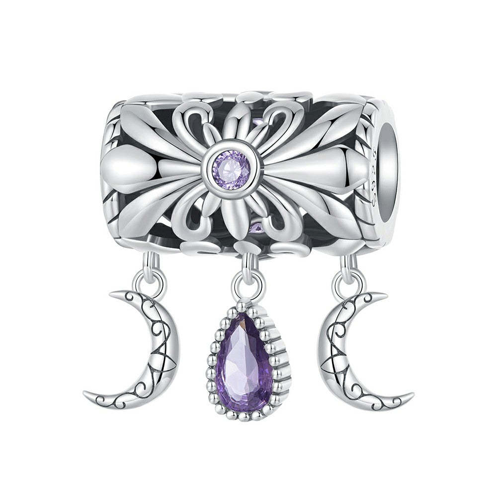 vintage iris dangle charm 925 sterling silver yb2297