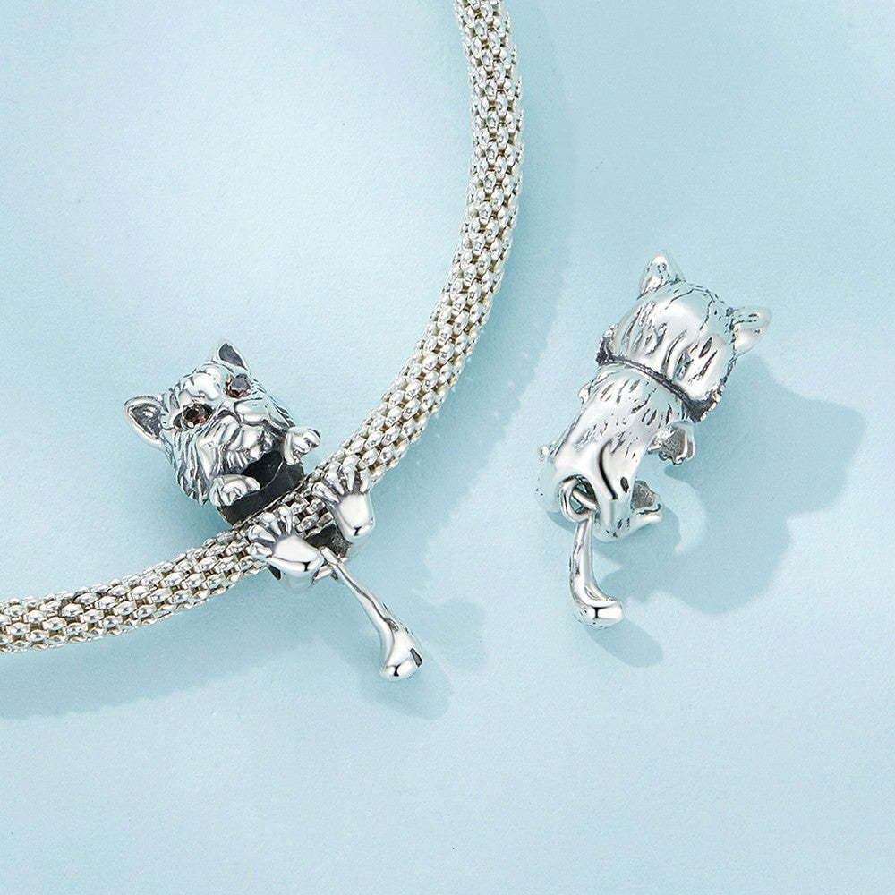 bobcat dangle charm 925 sterling silver yb2301