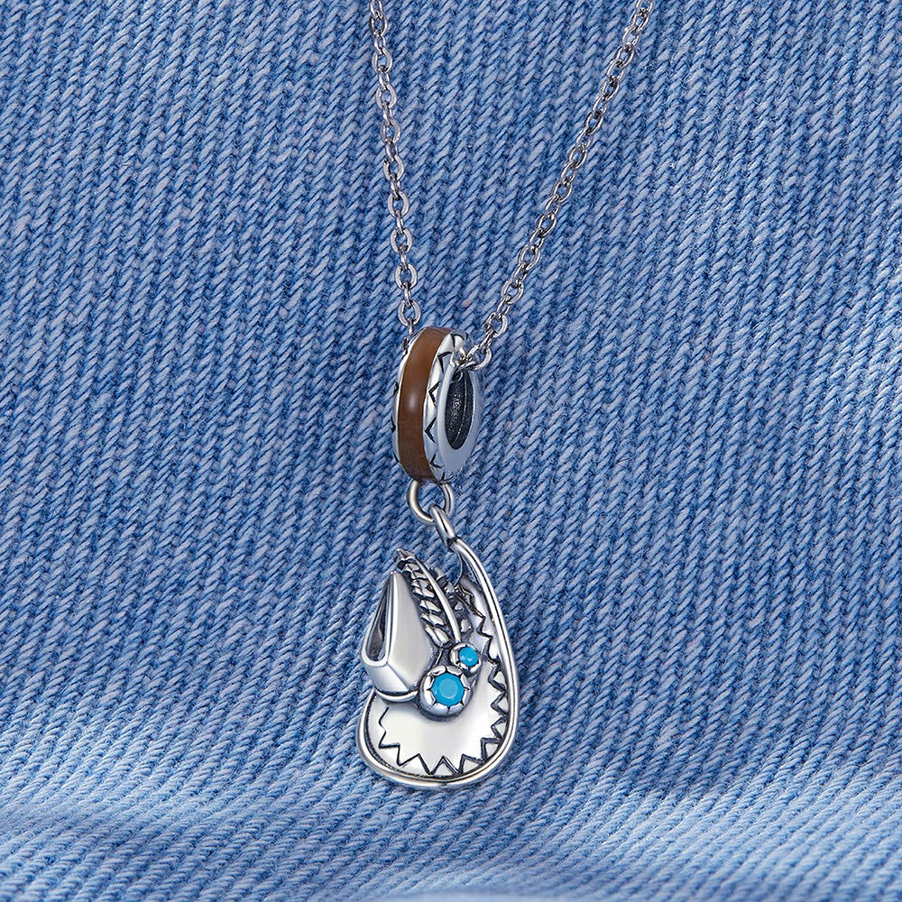 cowboy hat dangle charm 925 sterling silver yb2319