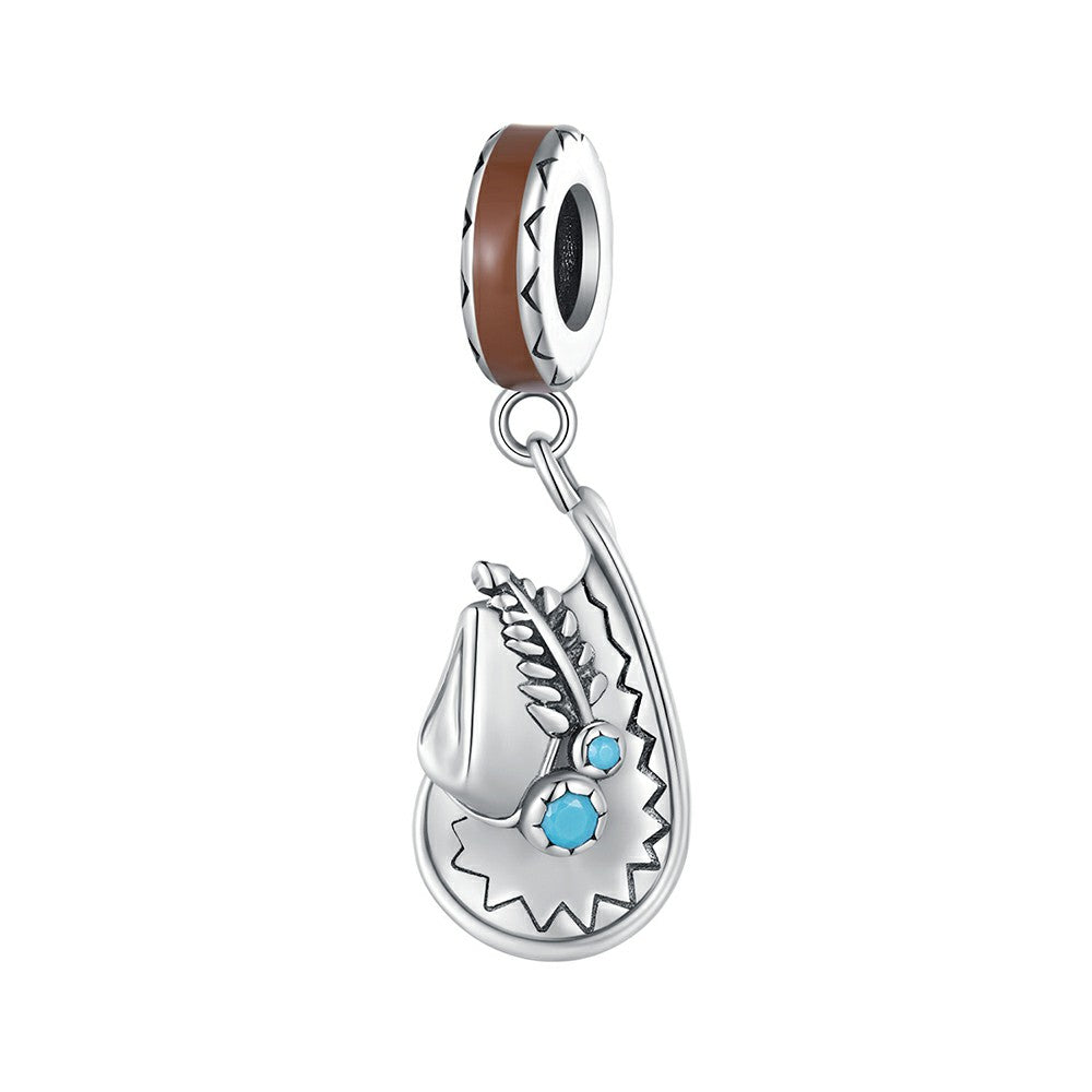 cowboy hat dangle charm 925 sterling silver yb2319