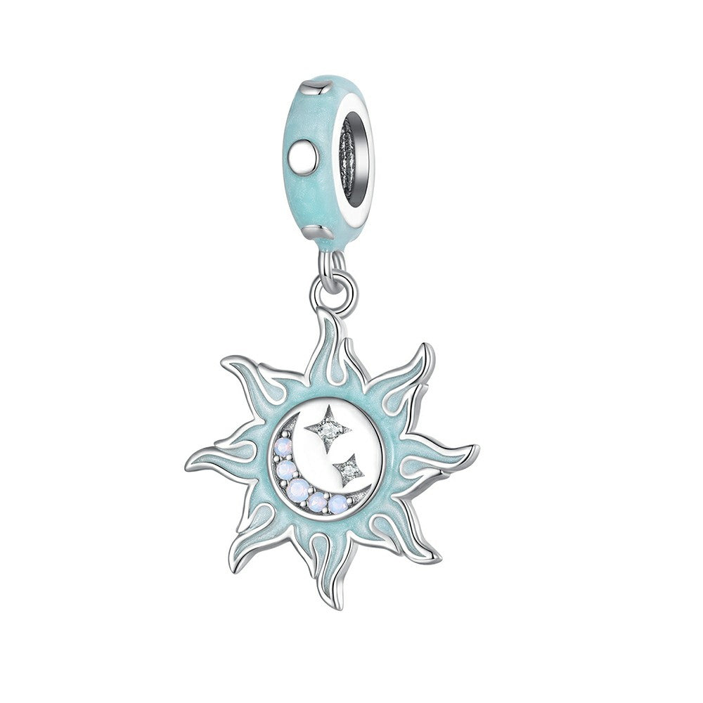 sun and moon dangle charm 925 sterling silver yb2335